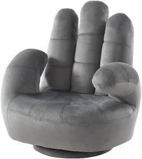 Vente-unique - Kindersessel Fingersessel drehbar - Samt - Anthrazit - CATCHY