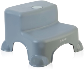 Babyjem Kinder Zweistufiger Tritthocker mit Anti-Rutsch-Füßen &Trittstufen Hochwertiger Tritthocker Kinder 2 Stufen, Grau