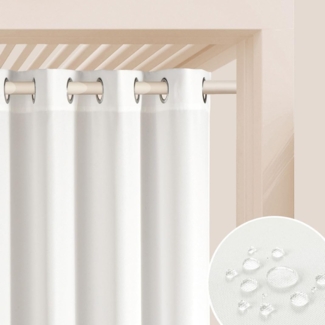 ROOM99 Outdoorvorhäng mit Ösen Garden Line 155x250 cm Breite x Höhe Outdoor Vorhang wetterfest Wasserdicht Sichtschutz Sonnenschutz Gardinen Garten Winddicht Ecru, 1 Stück