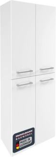 Fackelmann VERONA Doppel Hochschrank 60 cm, Weiß Hochglanz