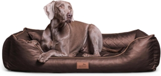 LOUIS Kunstleder gesteppt Orthopädisches Hundebett - 100x75cm, 01 Braun