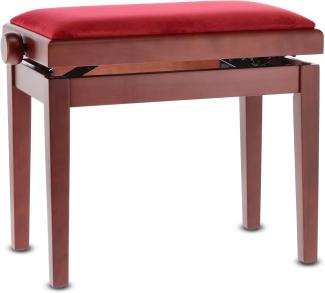 Pianobank Deluxe Mahagoni matt Bezug bordeaux