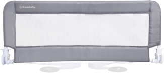 Dreambaby Milan Bettgitter für Kleinkinder, extra hohe, gepolsterte Bettgitter, geeignet für flache Bettgestelle bis Kingsize-Matratzen, Maße: 110 cm breit x 45,5 cm hoch, Grau