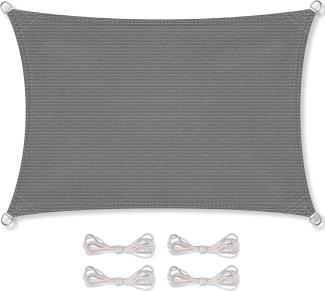 CelinaSun Sonnensegel inkl Befestigungsseile Premium HDPE wetterbeständig atmungsaktiv Rechteck 3,5x4,5 m anthrazit