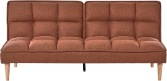 Schlafsofa SILJAN Stoff Goldbraun 3-Sitzer
