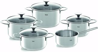 Fissler Topfset Copenhagen 5-tlg. Mit Stielkasserolle, Edelstahl 18/10, 040-114-05-000