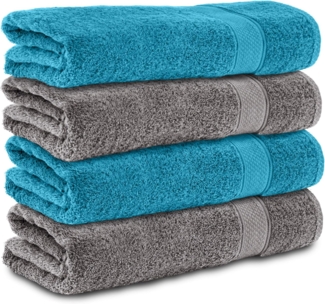 Komfortec Badetücher 100% Baumwolle, 470 g/m², Frottee (4-St), Handtücher 70x140 cm Set, Weich