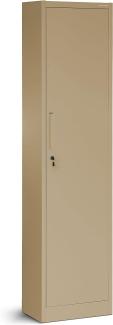 Aktenschrank Büroschrank Metallschrank Aufbewahrungsschrank 4 Fachböden Flügeltür Pulverbeschichtung Metall 185 x 45 x 40 cm (Beige)