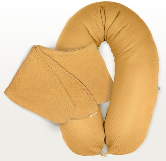 sei Design Stillkissenbezug 100% Baumwolle passend für Stillkissen XXL, Bezug für Schwangerschaftskissen, Seitenschläferkissen 190x30 cm, mit Reißverschluss, waschbar und Schadstoffgeprüft