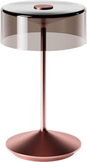 SIGOR LED Tischleuchte Akku-Glasleuchte NUMOTION rosegold, Dimmbar, 1 LED Platine, 2.700 K / 2.200 K