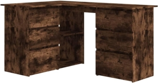 Eckschreibtisch Räuchereiche, Holzwerkstoff, braun, 145 x 100 x 76 cm