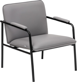 Baroni Home Loungesessel mit Eisengestell, Armlehnenstuhl, Mid-Century-Modern Design, Relaxsessel für Wohnzimmer, Schlafzimmer, Arbeitsyimmer, Lounge 78 x 59 x 64 cm (Grau)