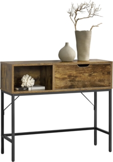 Konsolentisch Tranemo 92x30x80cm Dunkler Holzton [en. casa]