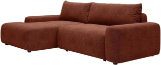 Vente-unique - Ecksofa mit Schlaffunktion - Ecke links - Strukturstoff - Terracotta - DAVISO