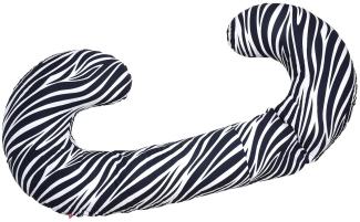 Bezug für Lagerungskissen, Seitenschläferkissen von Motherhood, 100% naturreine Baumwolle - Öko-Tex Standard 100 (Zebra dunkelblau)
