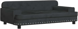 vidaXL Hundebett, Samt schwarz, 30 x 53 x 90 cm