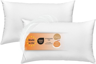 sleepling Federkissen Inlet Sofakissen, Füllung: 100% Federn, Bezug: Baumwolle, Seitenschläfer, Rückenschläfer, Bauchschläfer, Füllkissen, Zierkissen, atmungsaktiv, Baumwolle, mit Feder gefüllt