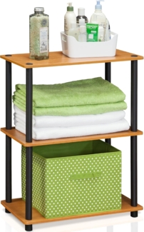 Furinno Regal mit 3 Ablagefächen, holz, Braun/Schwarz, 75. 18x75. 18x29. 46 cm