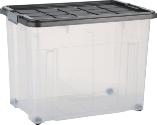 axentia Aufbewahrungsbox Unibox, 60 x 44 x 40 cm, 80 l, Deckel, Roll. 235875 (1 St)
