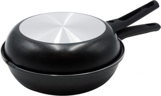 Pentole Agnelli Miniofen doppelte Aluminium Antihaft mit Griffe aus Bakelit 26 cm