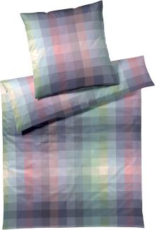 elegante Mako-Satin Bettwäsche Check out lavendel|135x200 cm + 80x80 cm