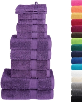 vidaXL 12 tlg. Premium-Handtuch-Set SOLUND Lila 600 g/m² 137579