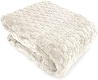 Wohndecke flauschige Flanell Kuscheldecke 150x200 Sofadecke, heimtexland, Hoch-Tief-Struktur I temperaturausgleichend I super weich