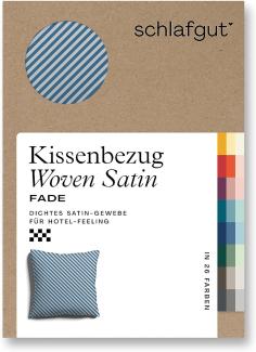 Schlafgut Woven Fade Bettwäsche|Kissenbezug einzeln 80x80 cm| grey-light-blue-mid