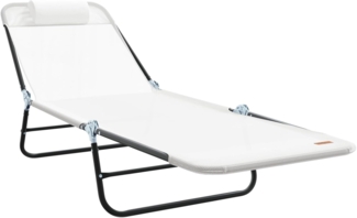 vidaXL Klappbare Sonnenliege mit Kopfstütze Creme Textilene 42003152