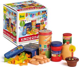 Erzi Sortierung Kinderparty, Buchenholzspielset mit allem was zu einer Kinderparty gehört, ab 3 Jahren