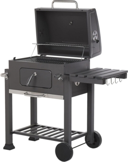 Beliani 'PAVLOF' Holzkohlegrill mit Deckel, Stahl Grau, 49 x 79 x 107 cm