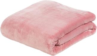 Premium Cashmere Kuscheldecke Tagesdecke Wohndecke 180 x 220 cm,Farbe:altrosa