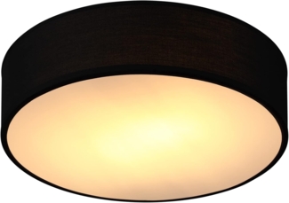 monzana Deckenleuchte Deckenleuchte, Innenbeleuchtung, Deckenlampe Stoff Schwarz 38 cm Modern E27 Rund 2 Flammig