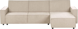 Eckschlafsofa 3-Sitzer ROMEDAL II Stoff Beige linksseitig