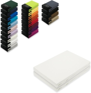 Jersey Spannbettlaken Doppelpack 140 - 160 x 200 cm Weiß