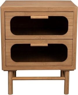 Beistelltisch Nachtkommode CAROUN carbonisierter Bambus von DutchBone