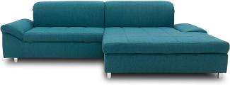 DOMO. collection Mika Ecksofa, Sofa in L-Form, Eckcouch, Eckgarnitur, Polsterecke, türkis, 260 x 178 x 80 cm