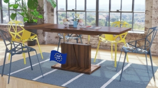 Mazzoni Design Couchtisch Tisch Grand Noir stufenlos höhenverstellbar ausziehbar 120 bis 180cm Esstisch (Nussbaum)