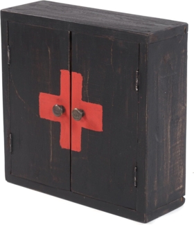 Medizinschrank MEDIC 35 Mahagoni Massivholz 04 schwarz-natur