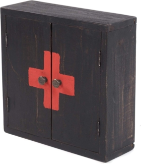Medizinschrank MEDIC 35 Mahagoni Massivholz 04 schwarz-natur