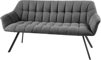 riess-ambiente Sitzbank PAPILLON 165cm anthrazit / schwarz (Einzelartikel, 1-St), Esszimmer · Stoff · Metall · mit Rückenlehne · Flur · Schlafzimmer