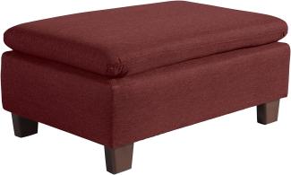 Hocker Katti Bezug Flachgewebe Buche nussbaum dunkel / rot 22930