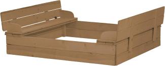 roba Sandkasten - aufklappbar zu 2 Bänken - Massivholz - wetterfest - Teak-Optik