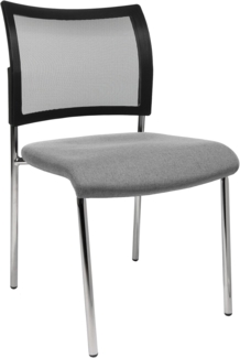 Topstar Visit 10 Besucherstuhl, Konferenzstuhl, Netz (2er-Set), stapelbar, Stoff, Hellgrau/Schwarz