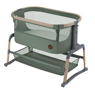 Maxi-Cosi Iora Air Beistellbett, Zustellbett, atmungsaktives Netzgewebe, Höhenverstellbar, Wiege mit Matratze, Eco Care, Geeignet ab Geburt, 0 Monate bis 9 kg, Beyond Green