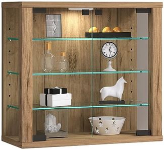 VCM Wandvitrine Vitrosa 919412 Honig-Eiche H. 40 x B. 43 x T. 18 cm