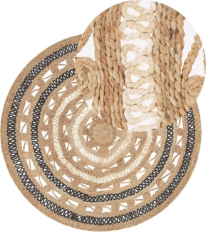 Teppich Jute beige/schwarz ⌀ 140 cm GOYNE