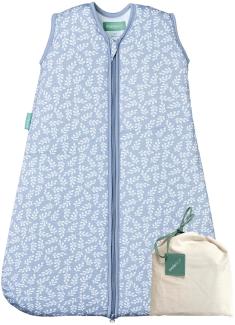 molis&co - Baby Schlafsack ärmellos - Ideal für den Winter - Babyschlafsack tog 2.5 ohne Ärmel - 100% Baumwolle (Oeko-TEX 100), Premium Qualität - BlueGarden (70 cm, 0-6 Monate)
