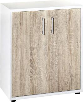 MÖBELPARTNER Aktenschrank Büroschrank Kommode Weiß Sonoma 77,3 x 65,1 x 34,5 cm