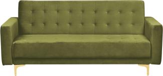 3 Sitzer Sofa ABERDEEN Grün Samtstoff